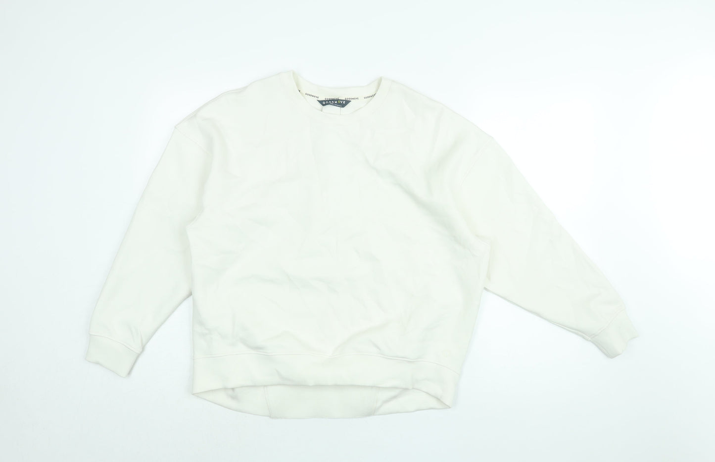 GOODMOVE Womens White Viscose Pullover Sweatshirt Size 14 Pullover