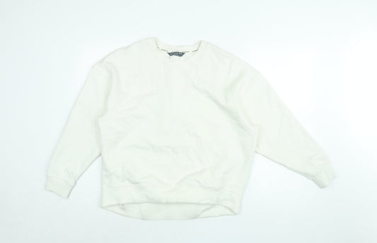 GOODMOVE Womens White Viscose Pullover Sweatshirt Size 14 Pullover
