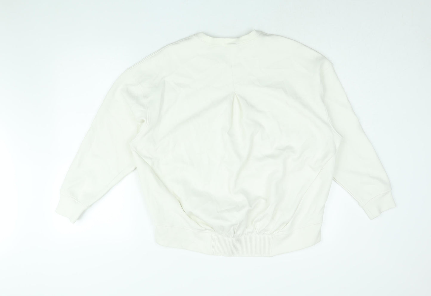 GOODMOVE Womens White Viscose Pullover Sweatshirt Size 14 Pullover