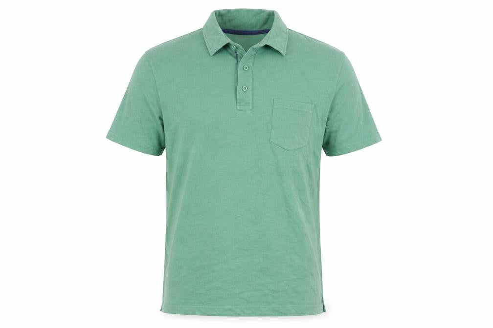 Atlasformen Mens Green Cotton Polo Size L Collared Button