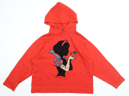 Preloved Disney Womens Red Cotton Pullover Hoodie Size S Pullover - Snow White - Front