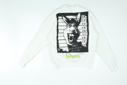 Preloved Shrek Womens White Cotton Pullover Sweatshirt Size XS Pullover - Donkey Shrek - Back