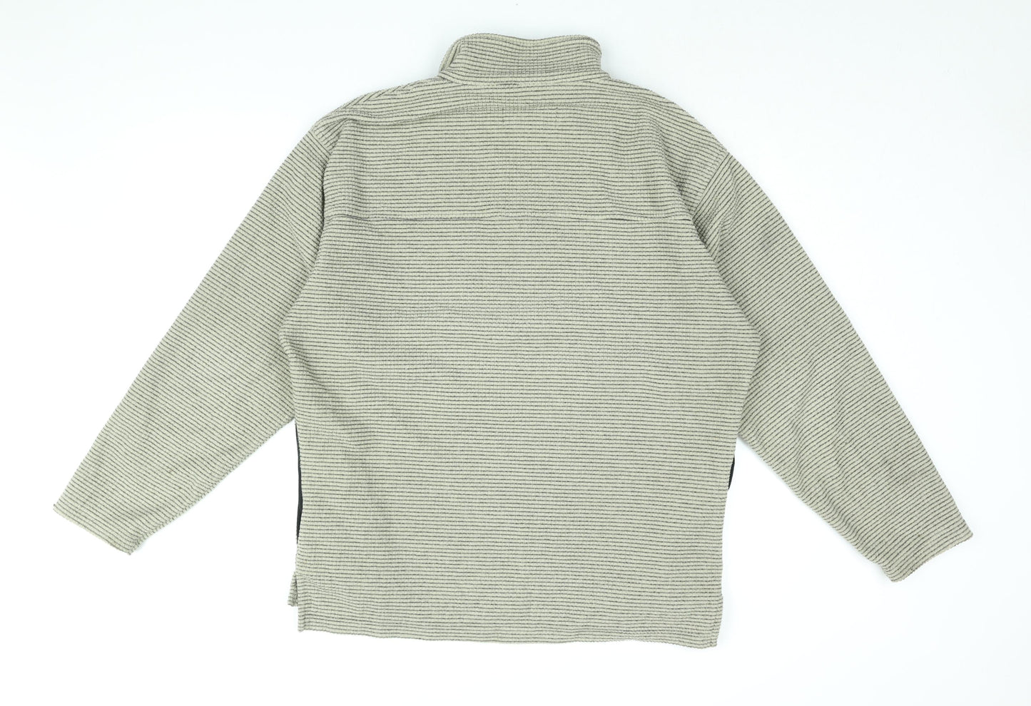 Montu Mens Beige Striped Polyester Pullover Sweatshirt Size M