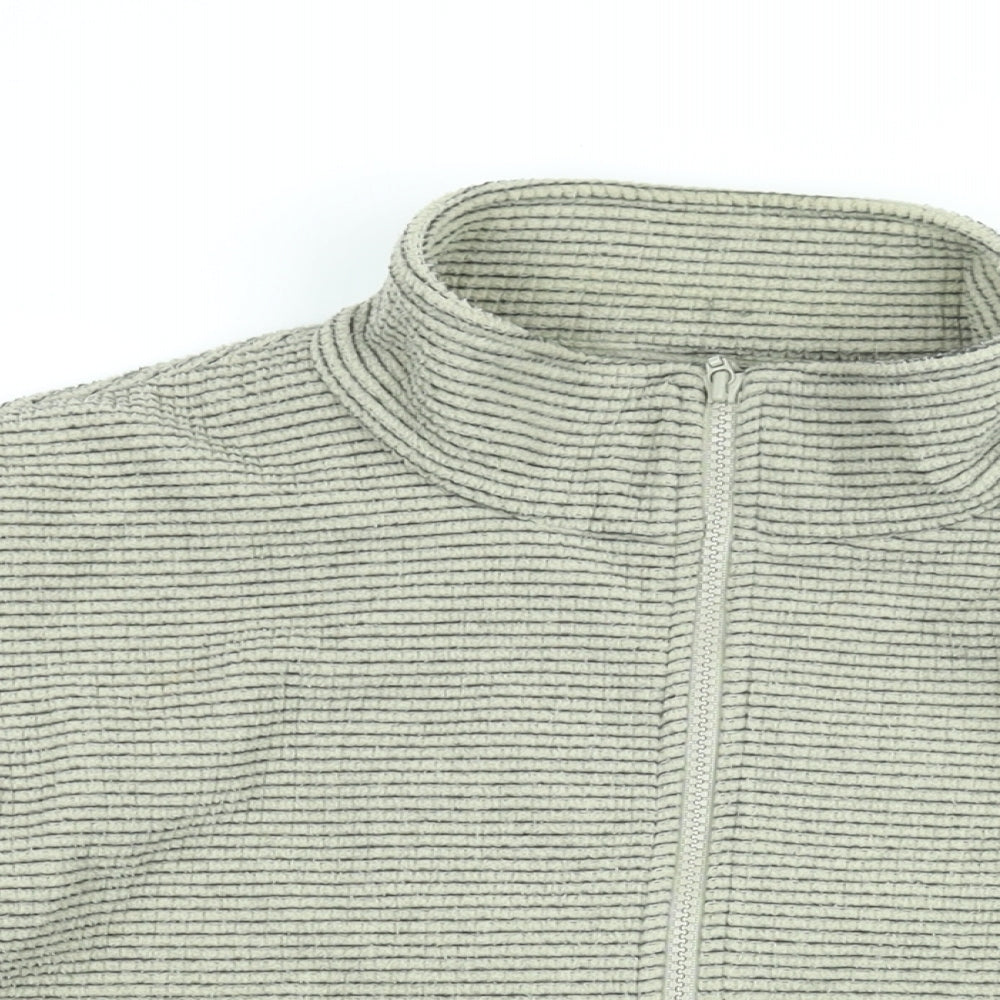 Montu Mens Beige Striped Polyester Pullover Sweatshirt Size M