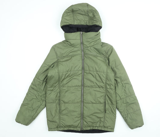 Didriksons Boys Green Puffer Jacket Coat Size 13 Years Zip