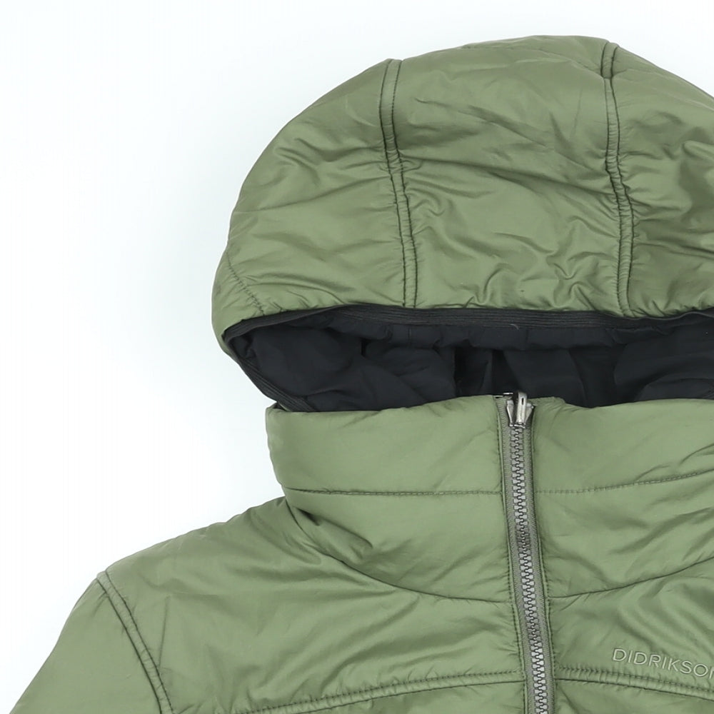 Didriksons Boys Green Puffer Jacket Coat Size 13 Years Zip