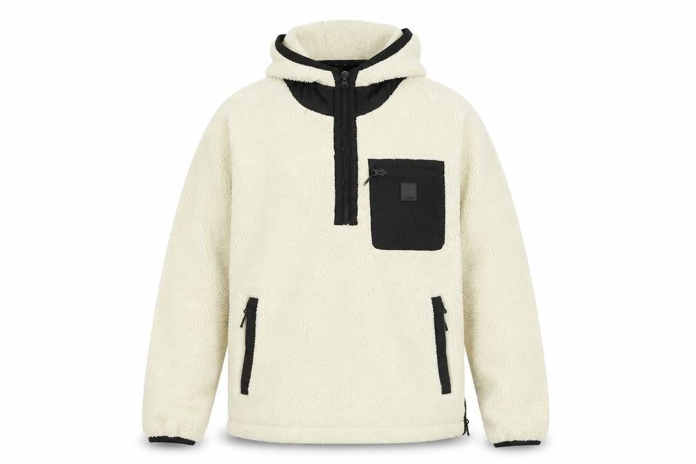 Indicode Mens Ivory Polyamide Pullover Hoodie Size M