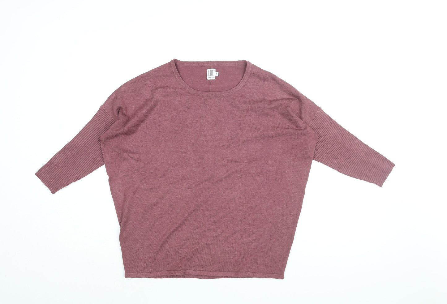 Saint Tropez Womens Pink Viscose Basic T-Shirt Size S Round Neck