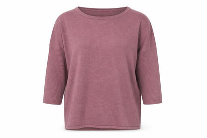 Saint Tropez Womens Pink Viscose Basic T-Shirt Size S Round Neck