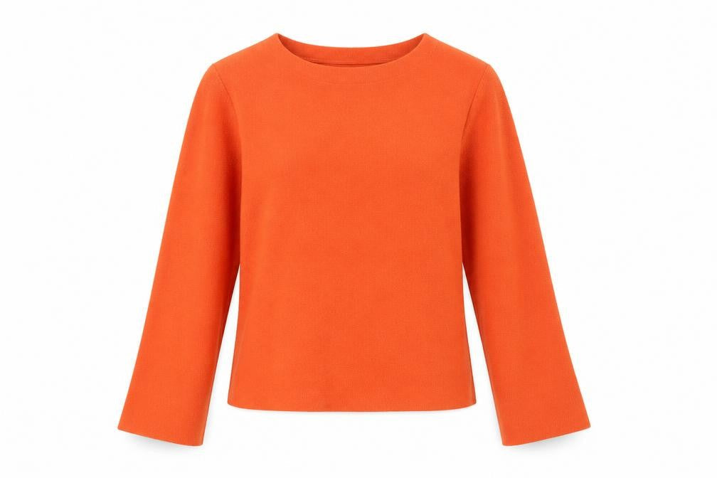 Oasis Womens Orange Viscose Basic T-Shirt Size XS Boat Neck