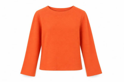 Oasis Womens Orange Viscose Basic T-Shirt Size XS Boat Neck
