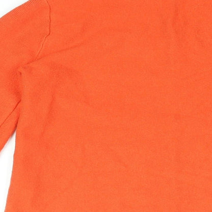 Oasis Womens Orange Viscose Basic T-Shirt Size XS Boat Neck