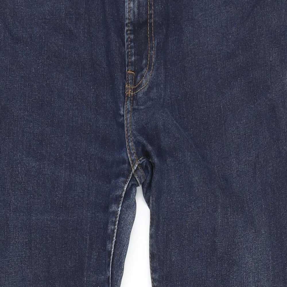 Marks & Spencer Womens Blue Cotton Tapered Jeans Size 36 in L27 in Regular Zip