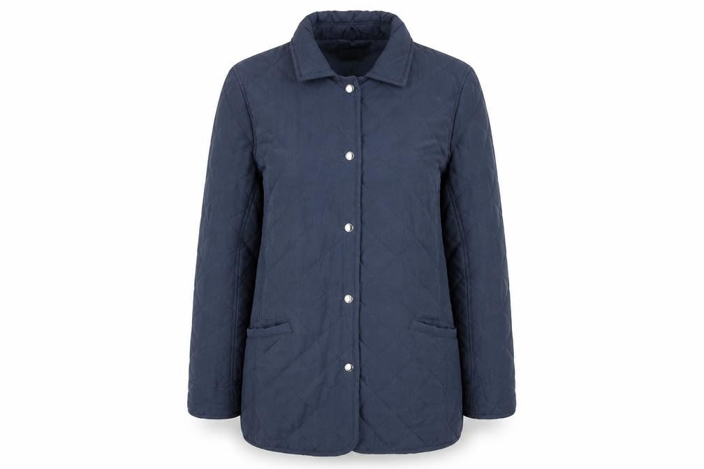 Damart Womens Blue Jacket Coat Size 14 Snap