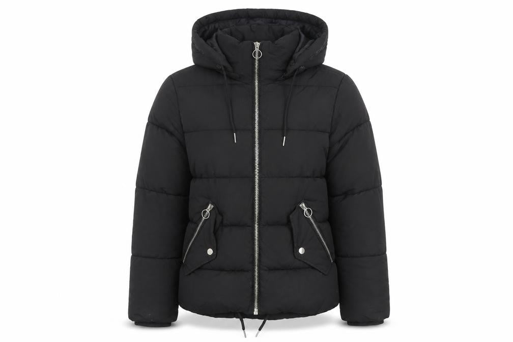 Topshop Womens Black Puffer Jacket Jacket Size 8 Zip