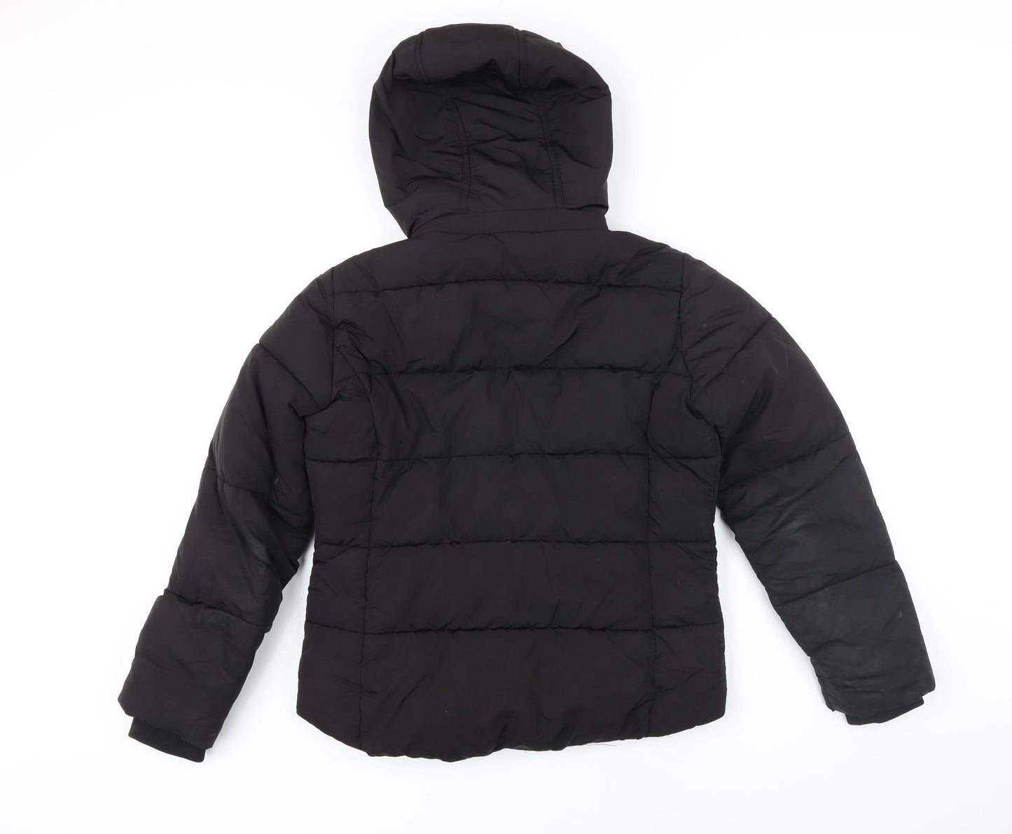 Topshop Womens Black Puffer Jacket Jacket Size 8 Zip