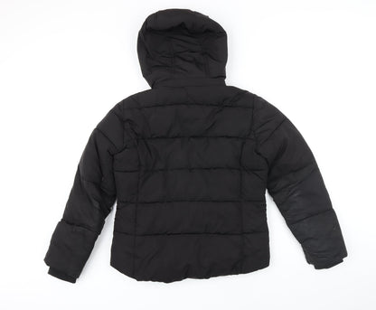 Topshop Womens Black Puffer Jacket Jacket Size 8 Zip