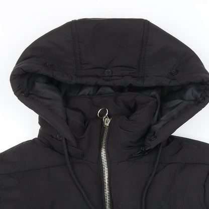 Topshop Womens Black Puffer Jacket Jacket Size 8 Zip