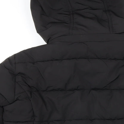 Topshop Womens Black Puffer Jacket Jacket Size 8 Zip