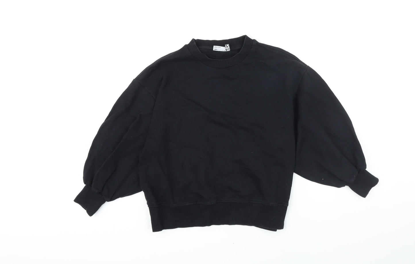 ASOS Womens Black Cotton Pullover Sweatshirt Size 4