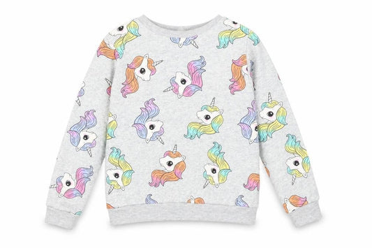 H&M Girls Grey Geometric Cotton Pullover Sweatshirt Size 9-10 Years - My little pony