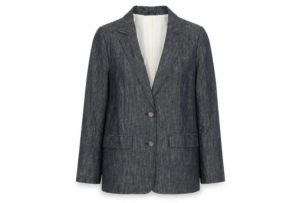 M&S Womens Blue Jacket Blazer Size 10 Button
