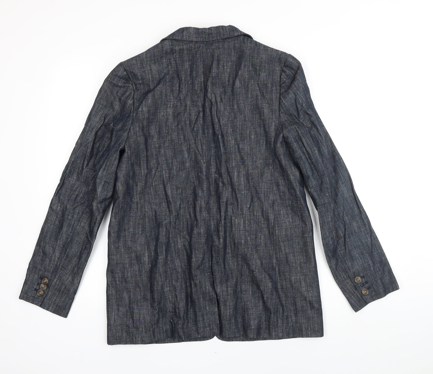 M&S Womens Blue Jacket Blazer Size 10 Button