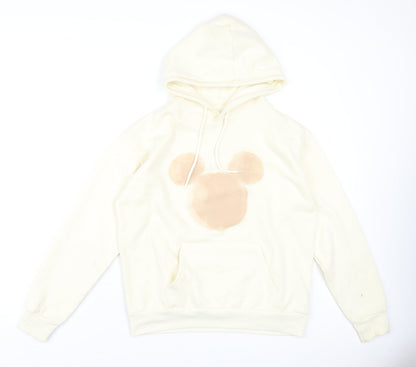 Preloved Disney Womens Ivory Polyester Pullover Hoodie Size 10 Pullover - Mickey Mouse - Front