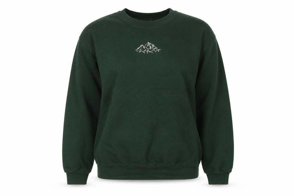 Bobbins Broider Womens Green Cotton Pullover Sweatshirt Size L Pullover
