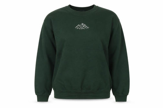 Bobbins Broider Womens Green Cotton Pullover Sweatshirt Size L Pullover
