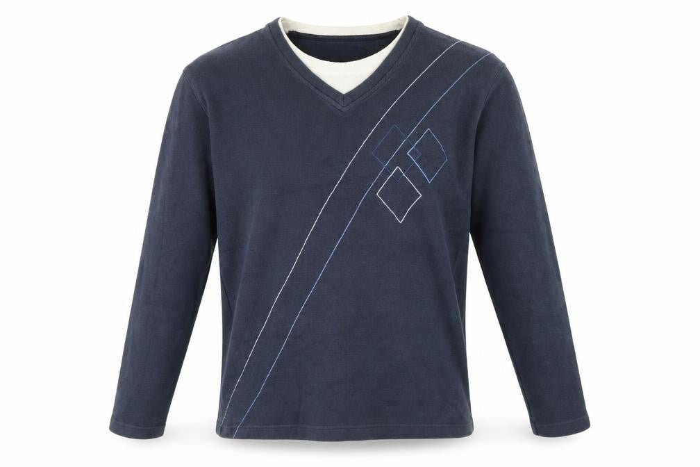 Easy Mens Blue Cotton Pullover Sweatshirt Size M