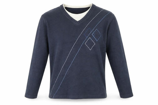 Easy Mens Blue Cotton Pullover Sweatshirt Size M