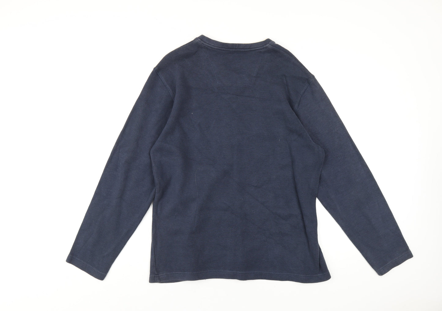 Easy Mens Blue Cotton Pullover Sweatshirt Size M