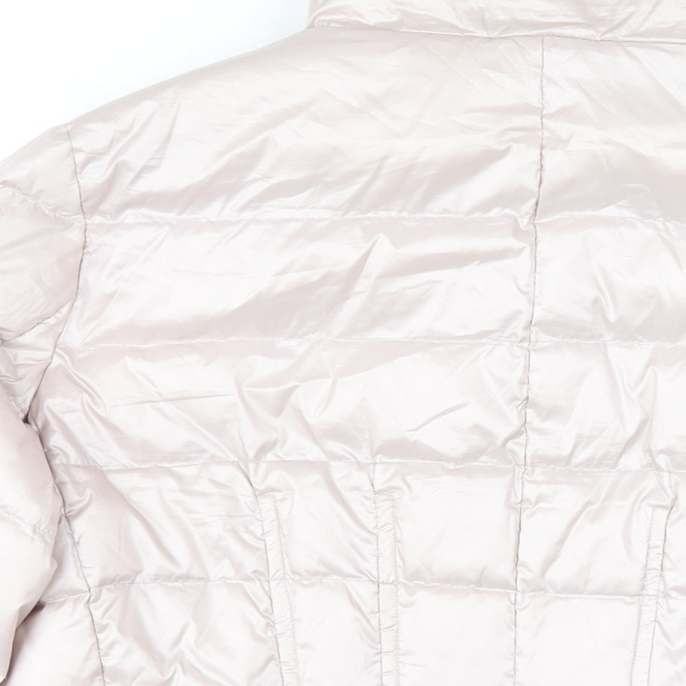 Lands' End Womens Pink Puffer Jacket Coat Size 14 Zip
