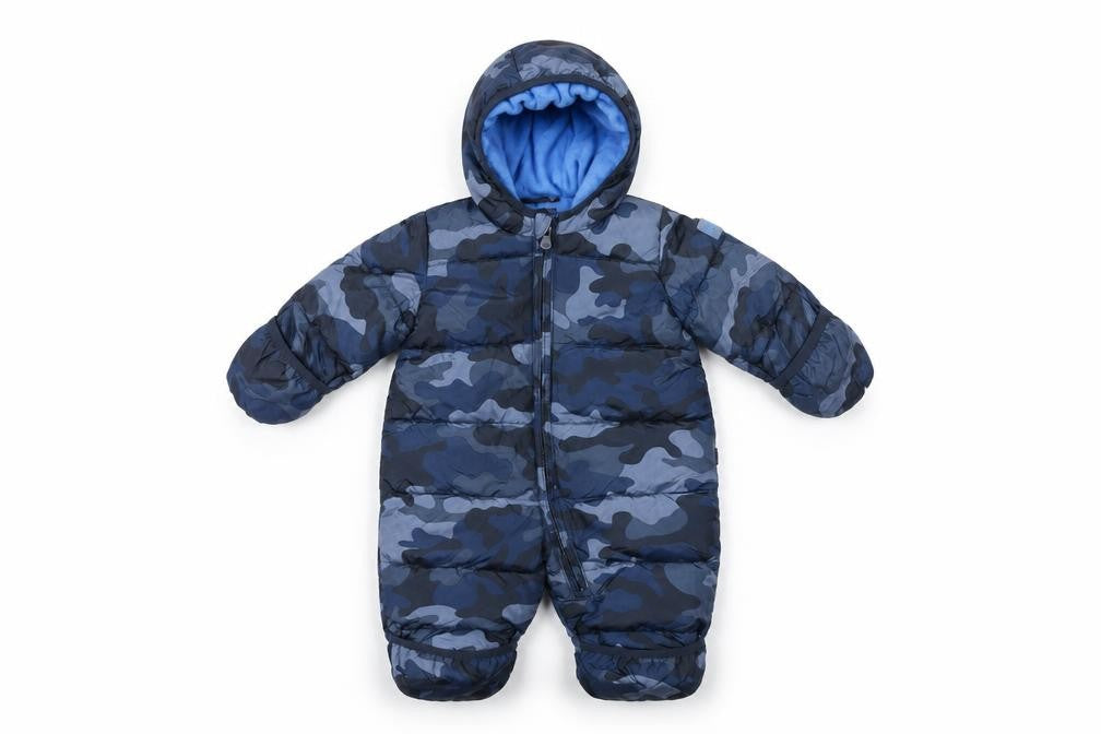 Gap Boys Blue Camouflage Puffer Jacket Snowsuit Size 3-6 Months Zip