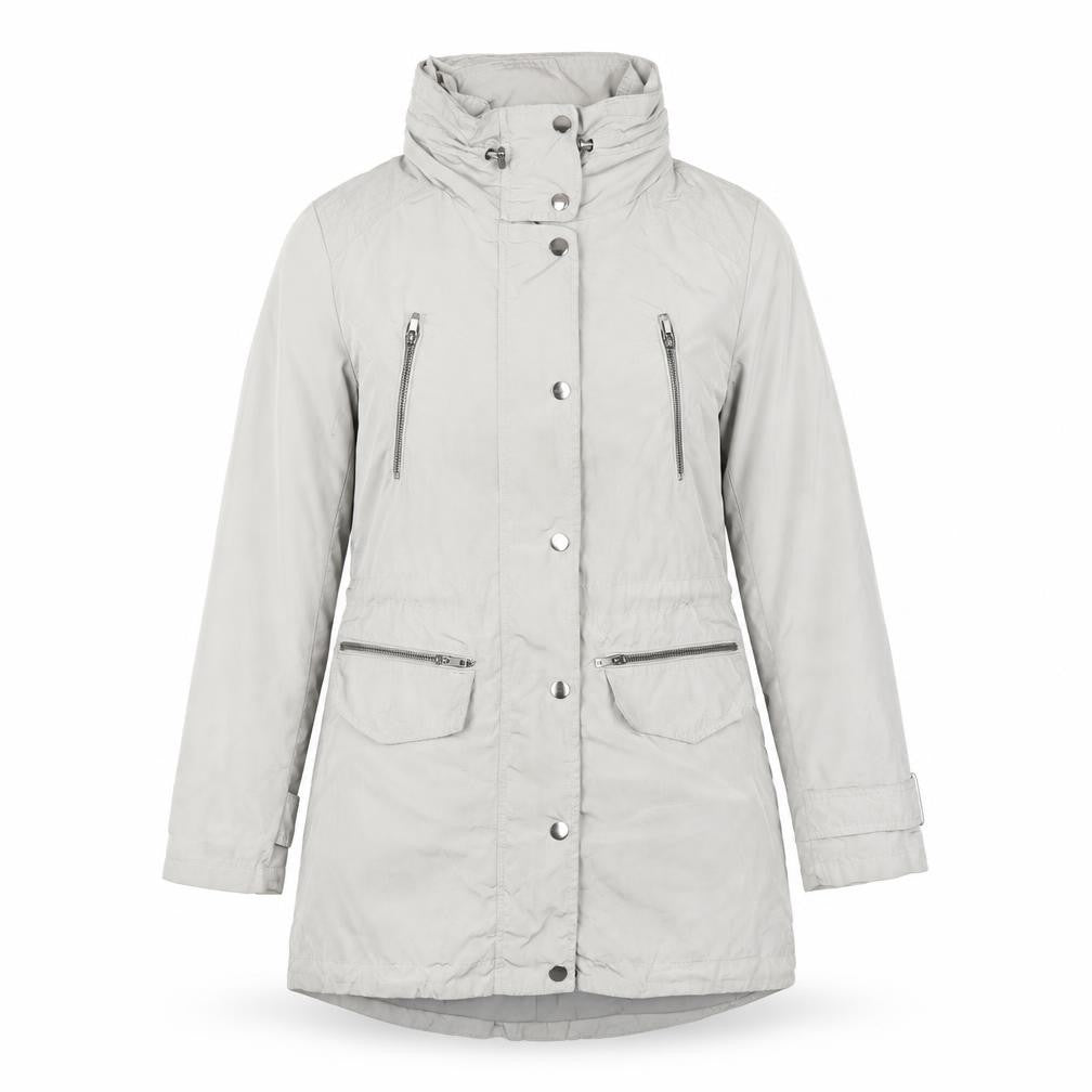 Monsoon Womens Grey Rain Coat Coat Size 8 Zip