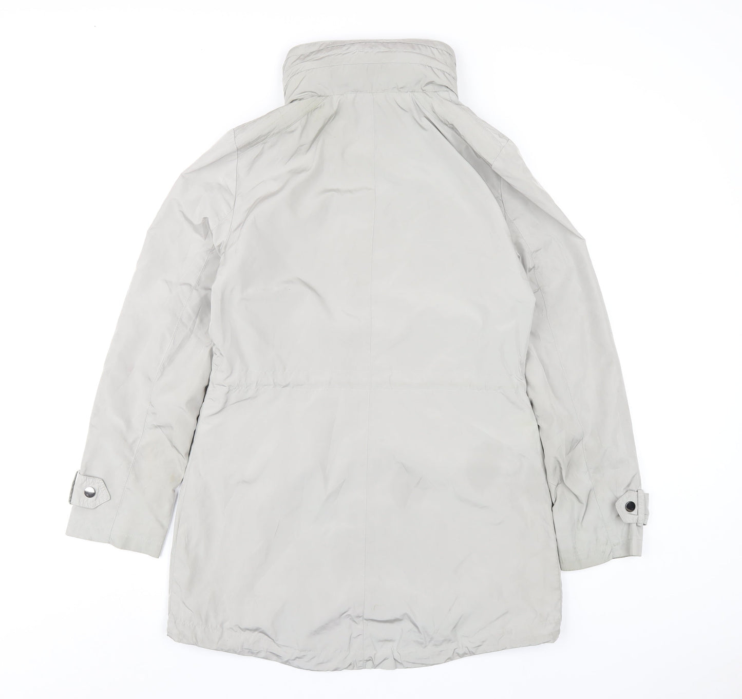 Monsoon Womens Grey Rain Coat Coat Size 8 Zip