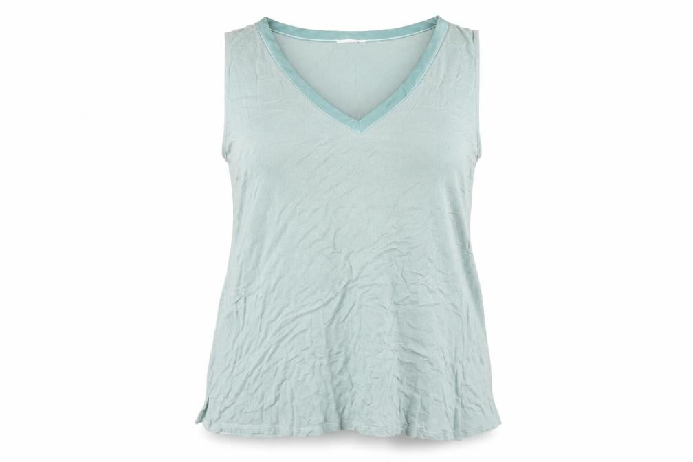 Monsoon Womens Green Viscose Basic Tank Size L V-Neck