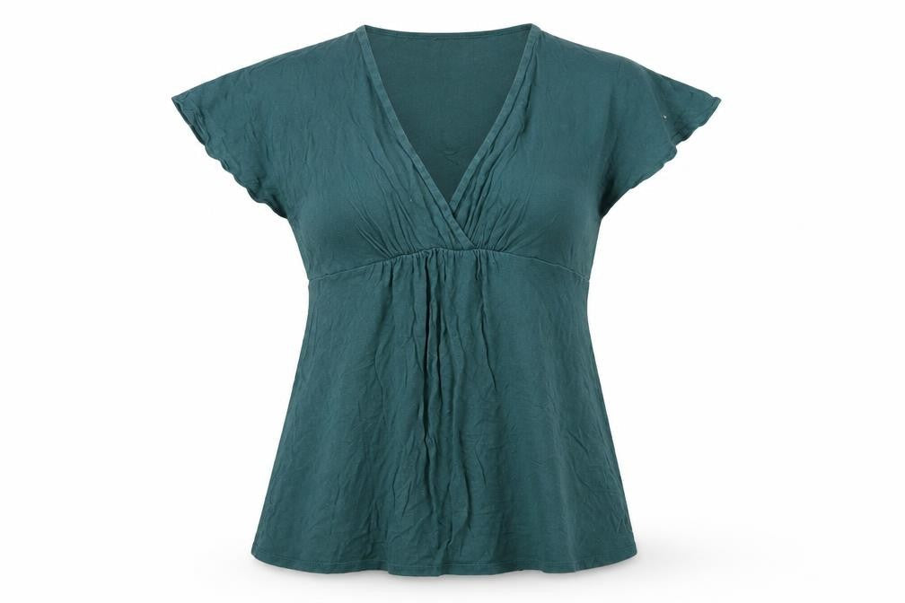 Blooming Marvellous Womens Green Viscose Basic T-Shirt Size 12 V-Neck