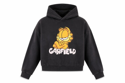 H&M Girls Grey Cotton Pullover Hoodie Size 14 Years Pullover - Garfield