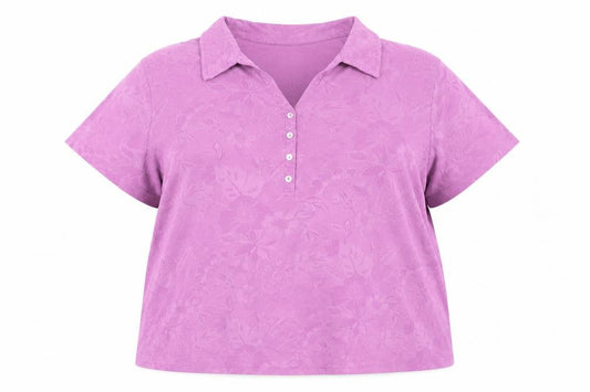 Caribean Joe Womens Purple Cotton Basic T-Shirt Size 3XL V-Neck