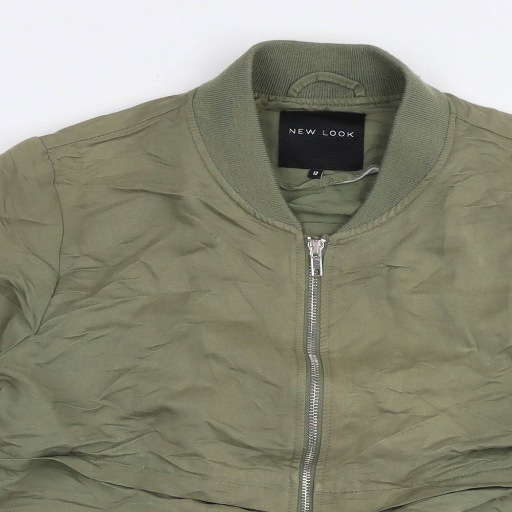 New Look Womens Green Jacket Size 12 Zip