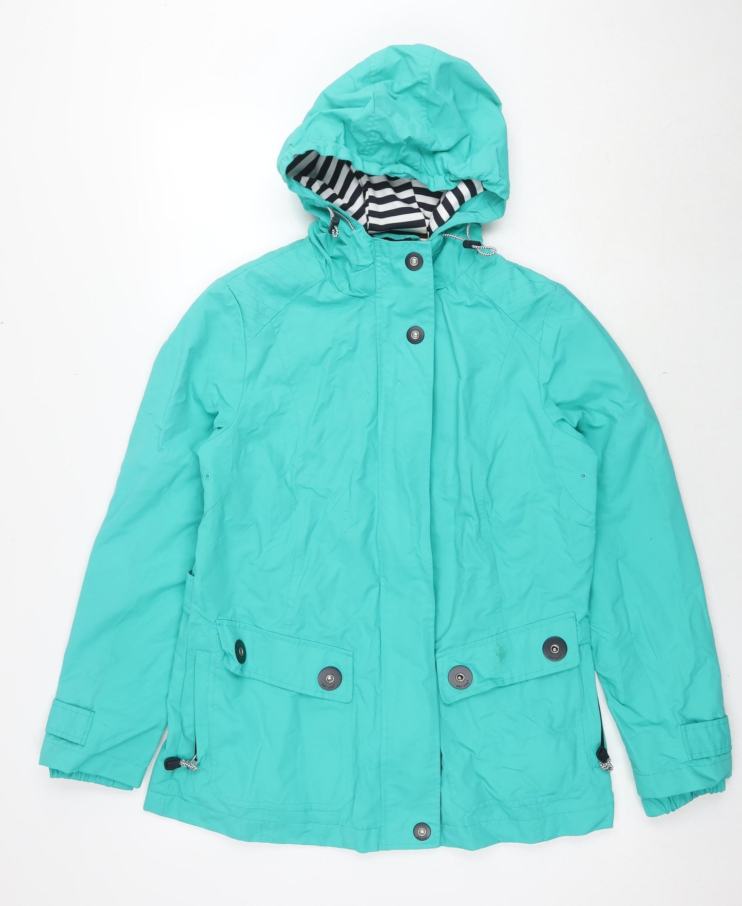 Marks and Spencer Womens Blue Rain Coat Jacket Size 10 Zip