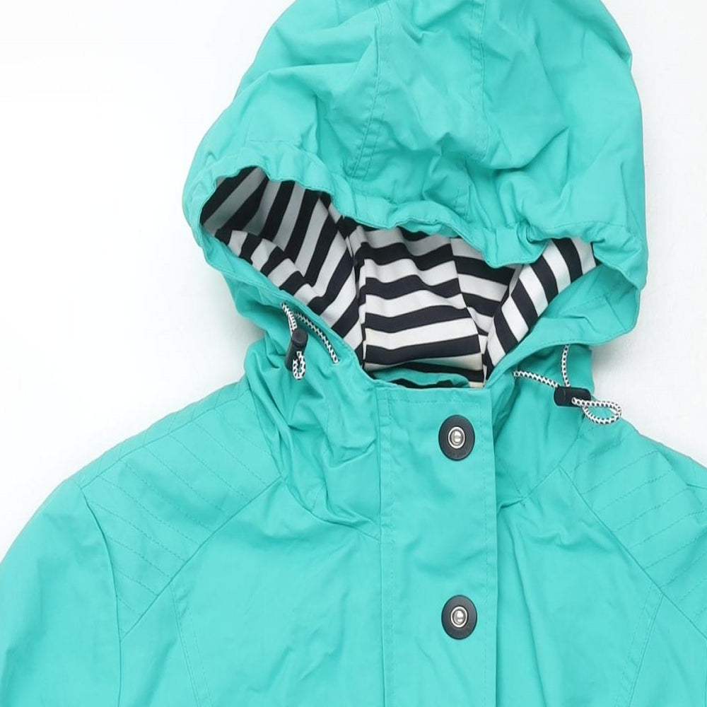 Marks and Spencer Womens Blue Rain Coat Jacket Size 10 Zip