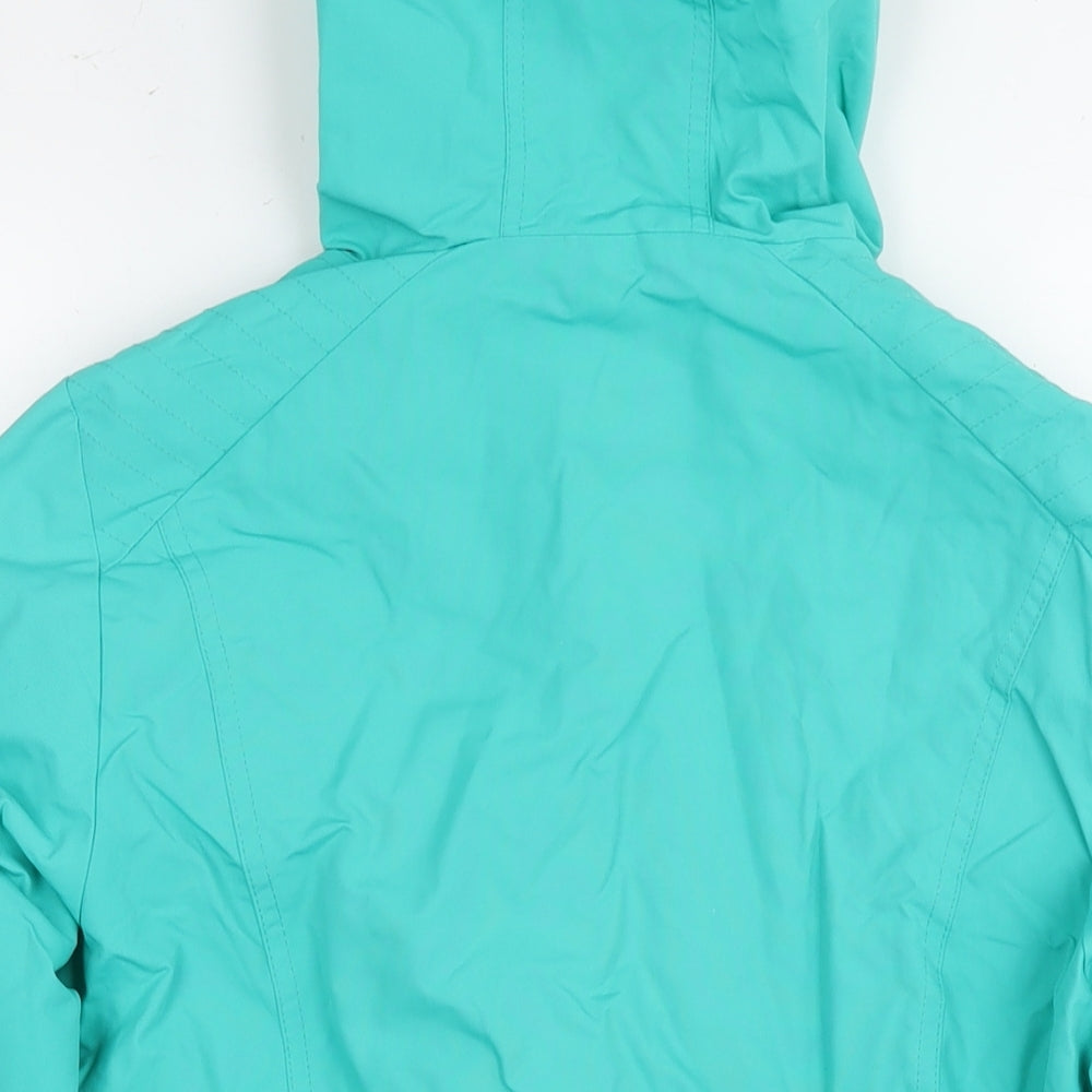 Marks and Spencer Womens Blue Rain Coat Jacket Size 10 Zip