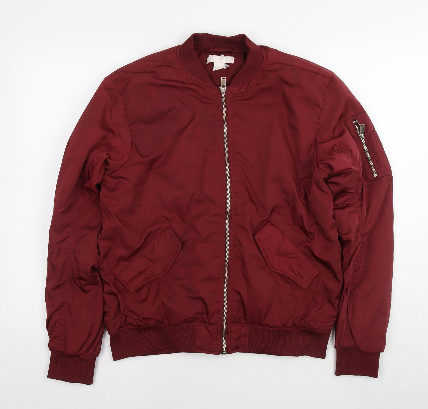 H&M Womens Red Jacket Size 8 Zip