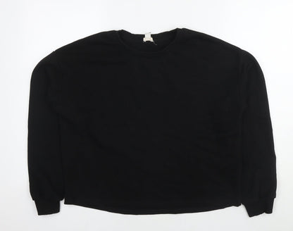 River Island Mens Black Cotton Pullover Sweatshirt Size S