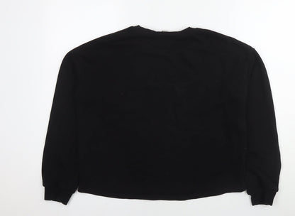 River Island Mens Black Cotton Pullover Sweatshirt Size S