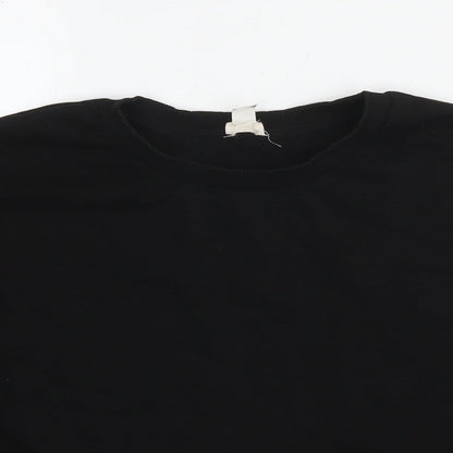 River Island Mens Black Cotton Pullover Sweatshirt Size S