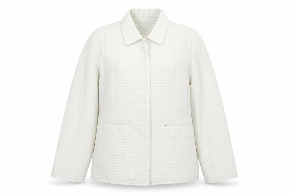 Yazz Womens White Quilted Jacket Size 14 Zip
